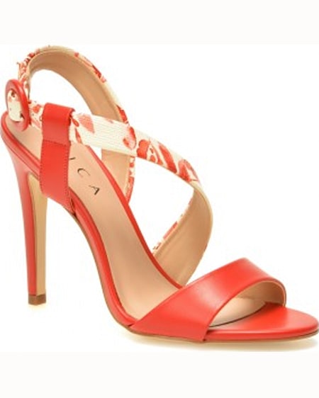 Epica Sandale rosii din piele ecologica