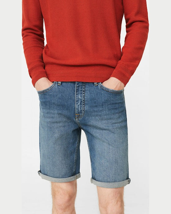 Pantaloni Mango scurti rock albastru