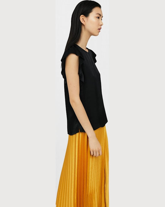 Top Mango rufita negru