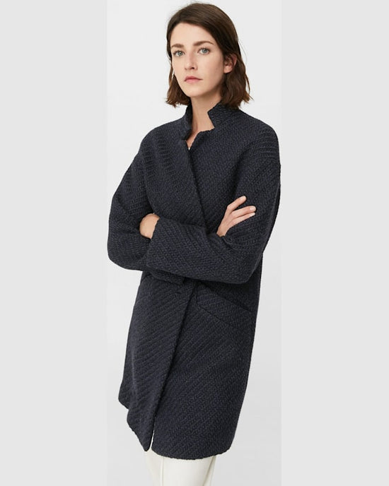Palton Mango mento bleumarin