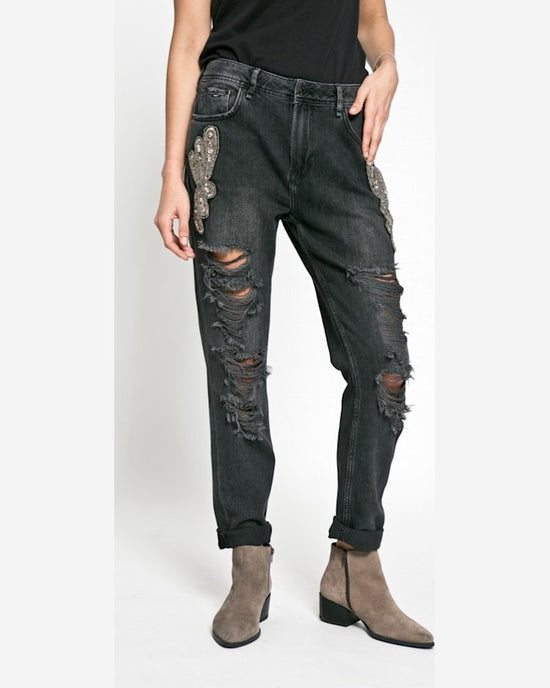Jeansi Pepe Jeans beadie negru cărbune