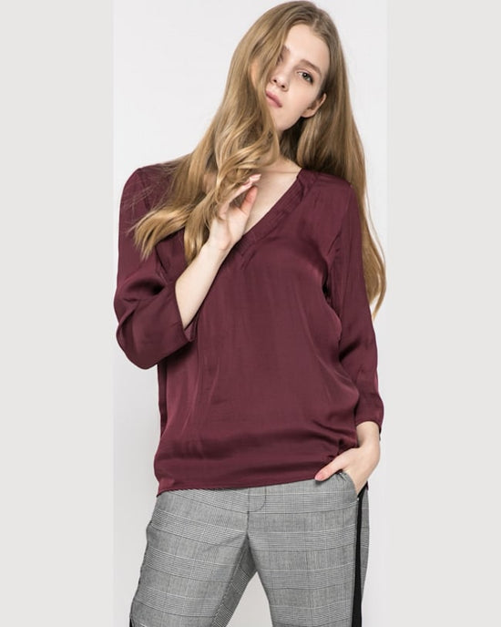 Bluza Vila rustic simple violet închis