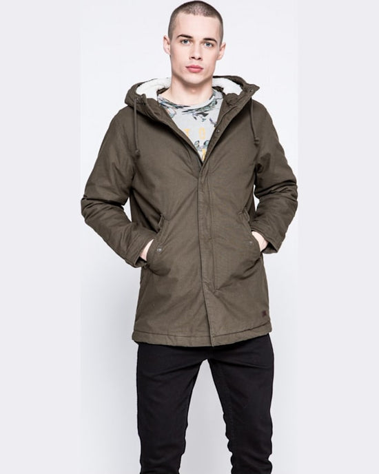 Parka Jack and Jones hanorac verde închis