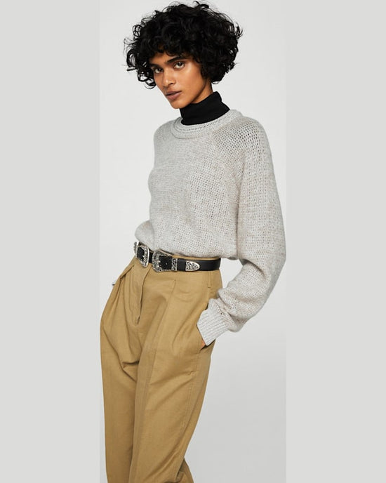 Pulover Mango hamlet gri deschis