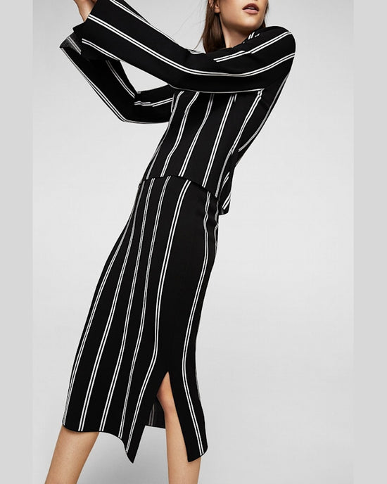 Fusta Mango vertic negru