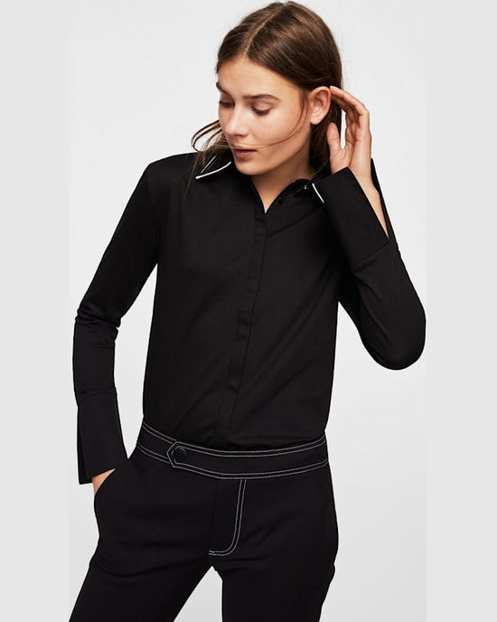 Camasa Mango contrast negru