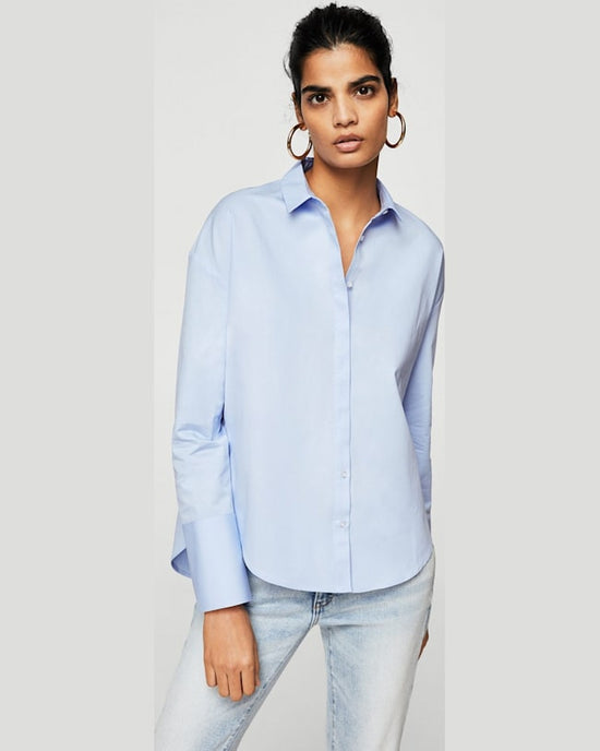 Camasa Mango oxford albastru pal