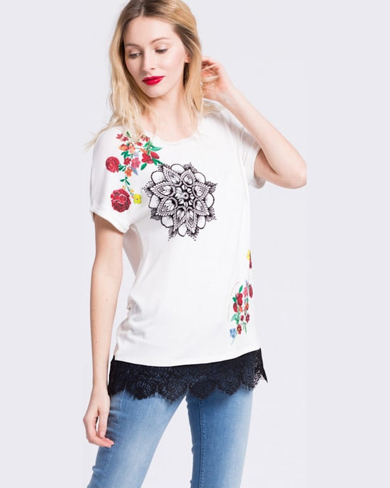 Top Desigual oporto alb