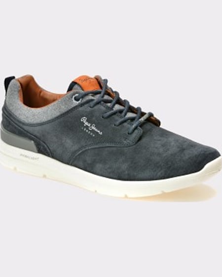 Pepe Jeans Adidasi bleumarin din piele intoarsa