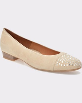 Ara Balerini crem din piele intoarsa