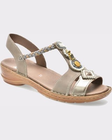 Ara Sandale gri din piele intoarsa