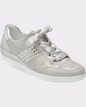 Ara Pantofi argintii din piele intoarsa