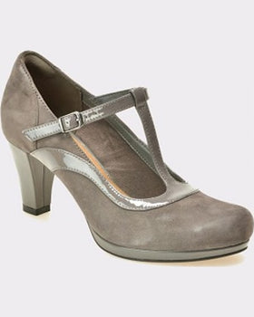 Clarks Pantofi gri din piele intoarsa