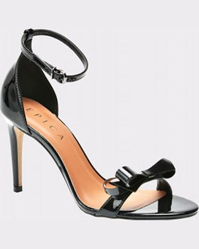 Epica Sandale negre din piele ecologica lacuita