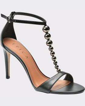 Epica Sandale negre din piele naturala