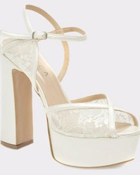 Epica Sandale albe din material textil