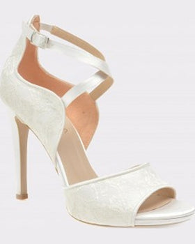 Epica Sandale albe din material textil