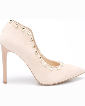 Pantofi Carinii cu toc bej