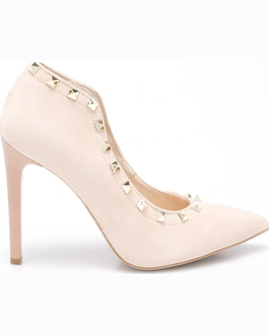 Pantofi Carinii cu toc bej