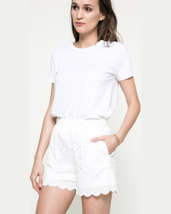 Pantaloni Vila scurti alb