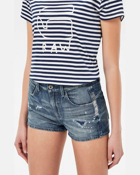 Pantaloni G-Star Raw scurti albastru spre gri