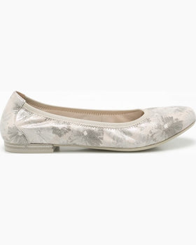 Balerini Caprice Beige cu Argintiu