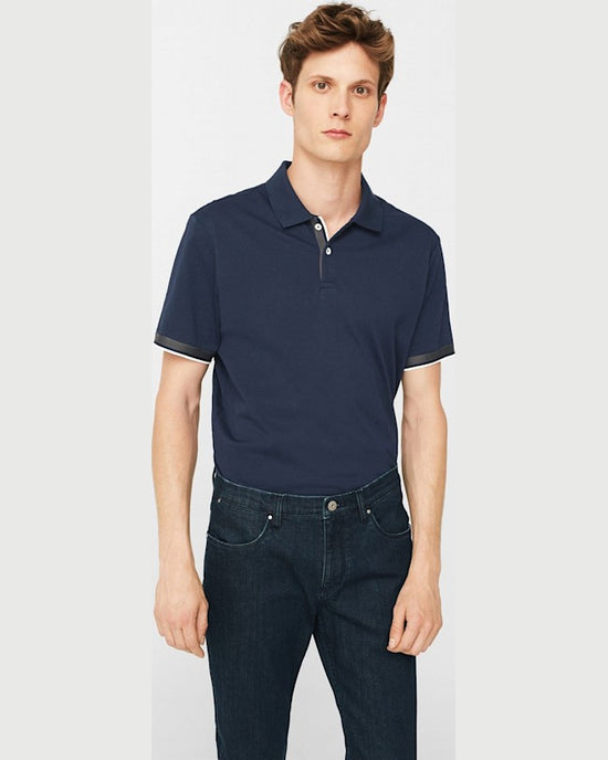 Tricou Mango polo bleumarin
