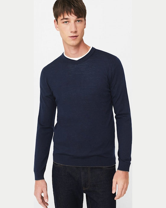 Pulover Mango willy bleumarin