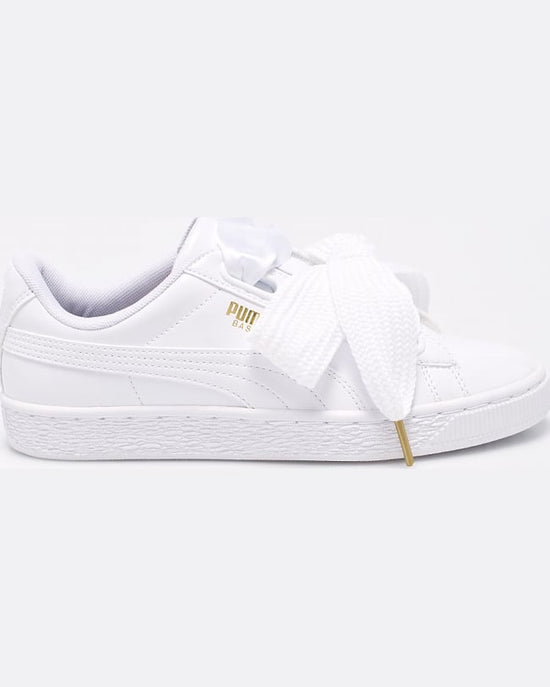Pantofi Puma basket heart patent alb
