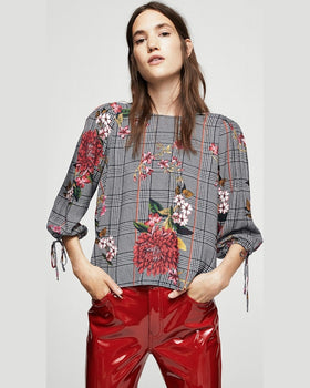 Bluza Mango tartan negru