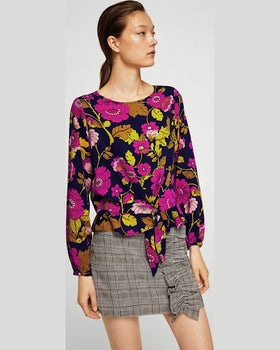 Bluza Mango linda bleumarin