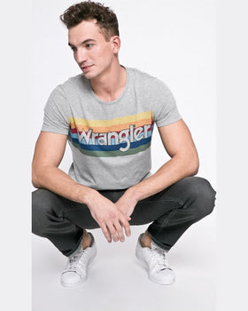 Tricou Wrangler rainbow gri