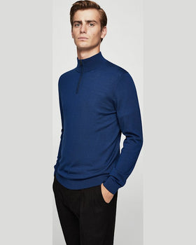 Pulover Mango willyp albastru