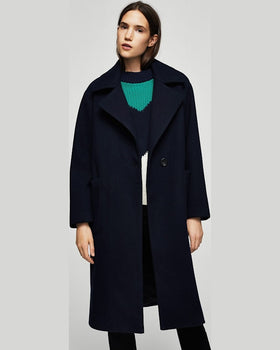 Palton Mango fantasy bleumarin