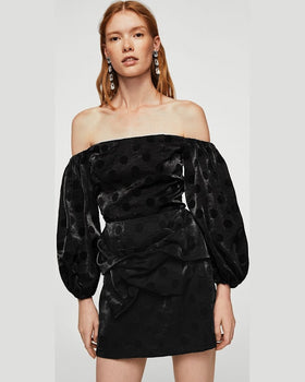 Fusta Mango bow negru