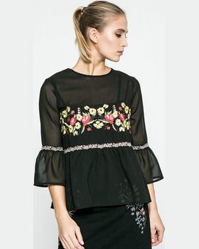 Bluza Answear blossom mood negru