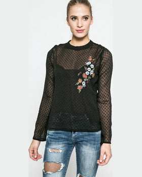 Bluza Answear blossom mood negru