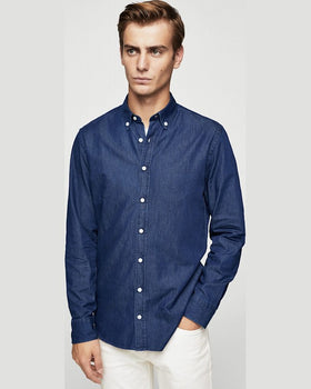 Camasa Mango chambre albastru