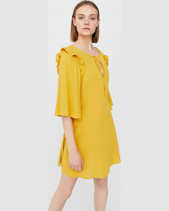 Rochie Mango lavandi galben