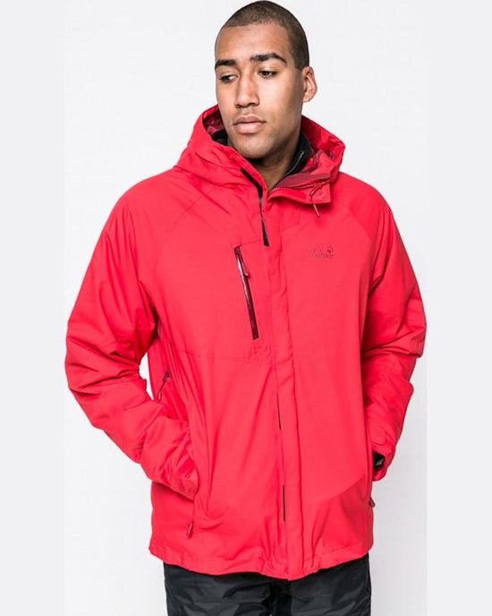 Geaca Jack Wolfskin de puf troposphere roșu