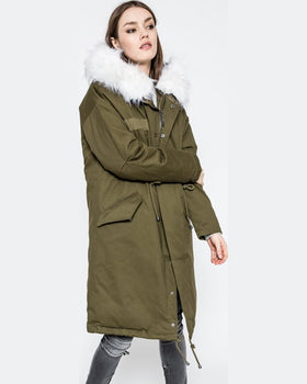 Parka Review hanorac verde