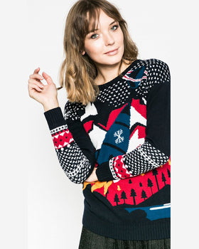 Pulover Medicine xmas bleumarin