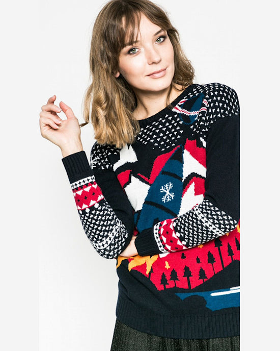 Pulover Medicine xmas bleumarin