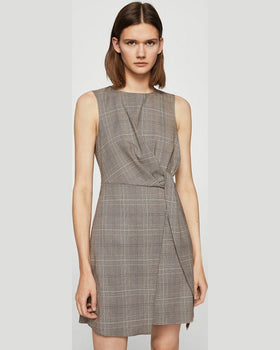 Rochie Mango cuadro maro