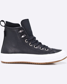 Ghete Converse Negre Piele Naturala