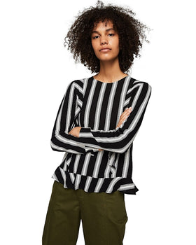 Bluza Mango rufo neagra cu dungi