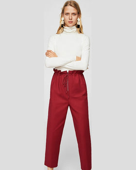 Pantaloni Mango nacho castaniu