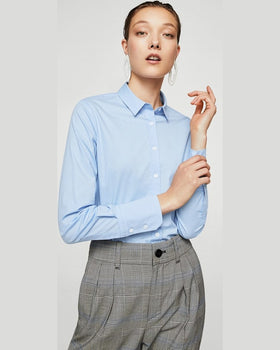 Camasa Mango mona albastru pal