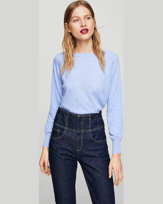 Pulover Mango stone albastru