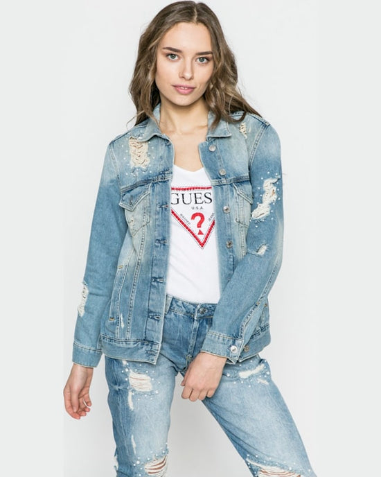 Geaca Guess ellie albastru deschis